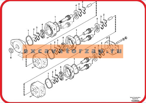 Гидронасос VOE14569680 шестеренчатый экскаватора Volvo EC460 (Аналог)