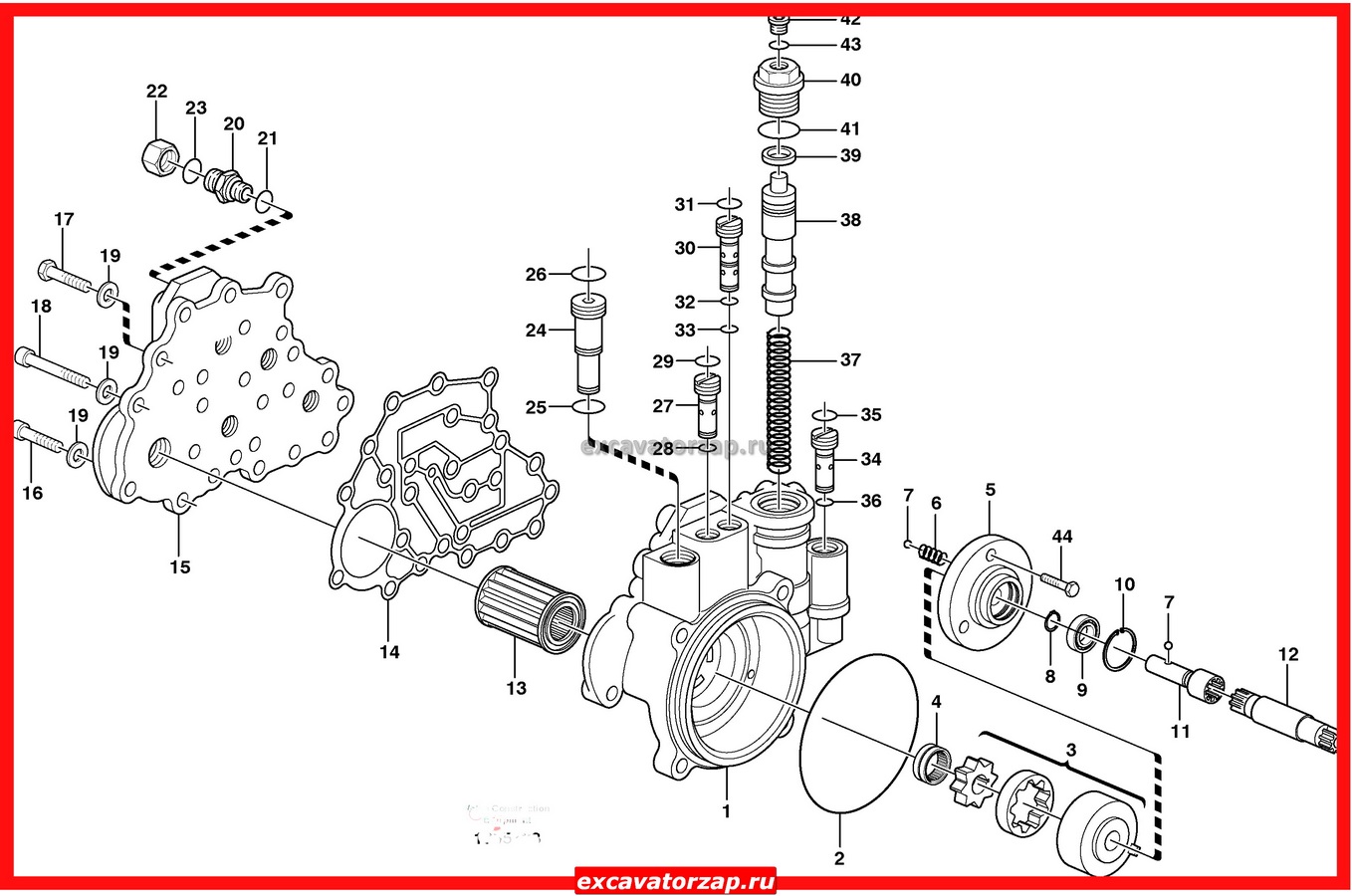 Насос 4457336 КПП экскаватора Hitachi ZX210W, ZX300W, ZX350W