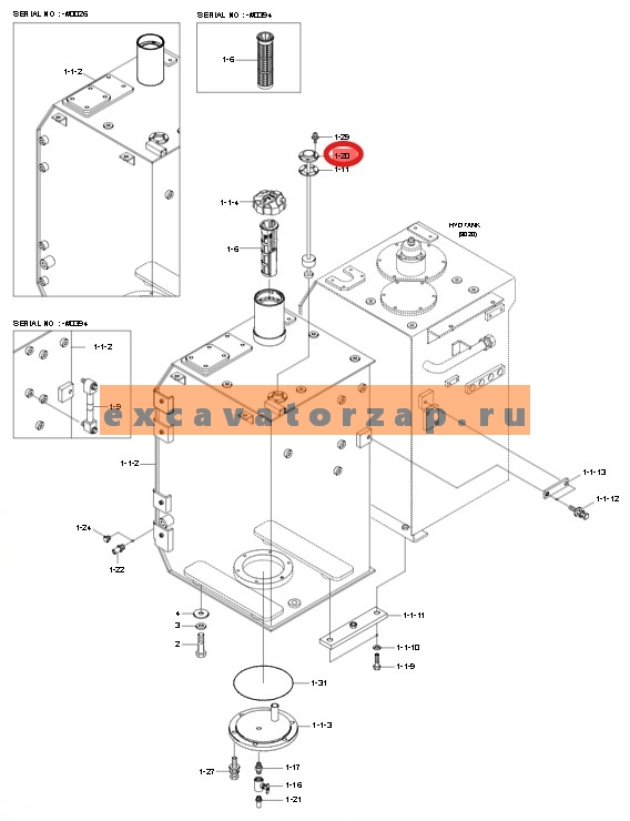 Датчик уровня топлива 2BKB-00400 (поплавок) экскаватора HYUNDAI HW210, HX360, HX380