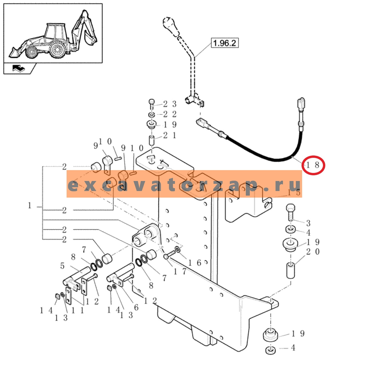 Трос 85805409 управления аутригерами экскаватора погрузчика New Holland B110B, B100B, B100BLR, B115B, B100BTC, B90B, B110BTC, LB95, LB110.B, LB115.B 4WS, LB110, LB75.B, LB115CP, LB115, LB90.B, B110, B110 TIER 3, B115, B115 TIER 3, B95, B95LR, B95TC